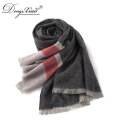Woman New Designs Three Colors Combination Striped Muslim Scarf Hijab 100% Cashmere Scarf